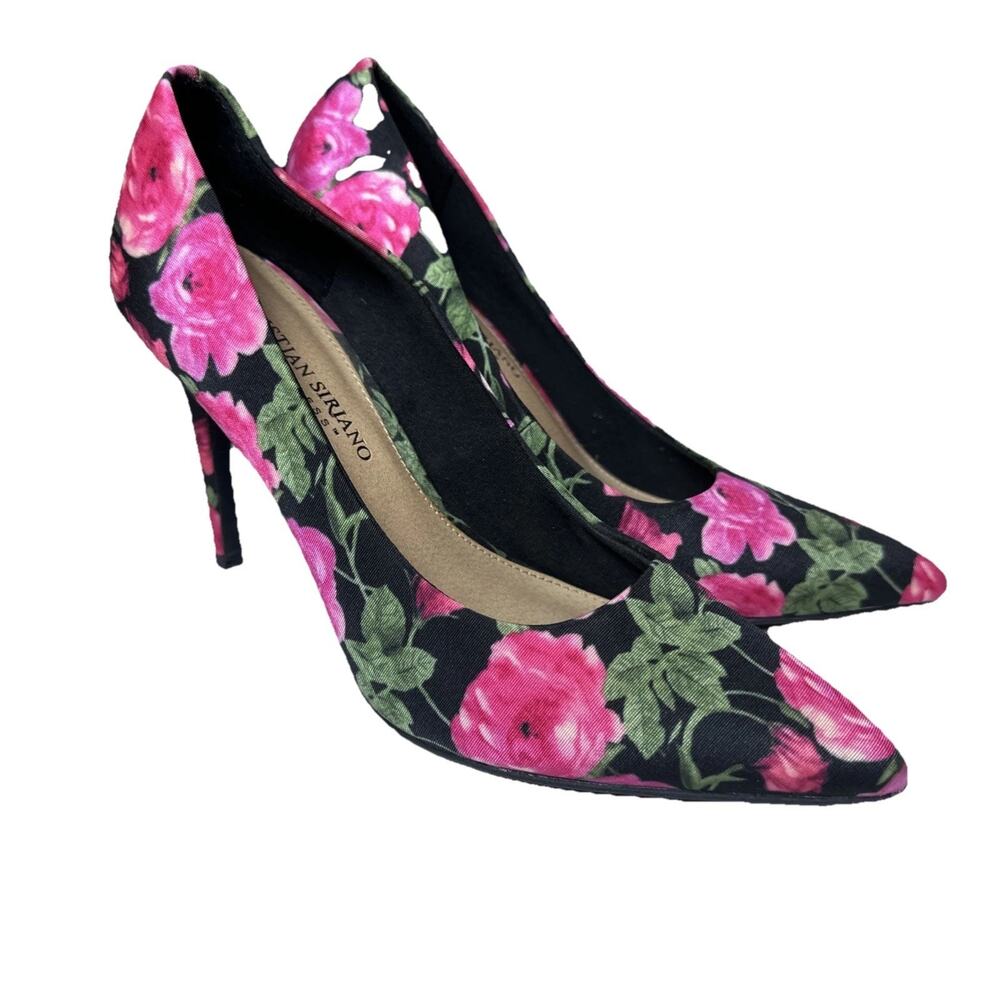 Women’s Pink Floral Print Heels By‎ Christian Soriano Size 7
